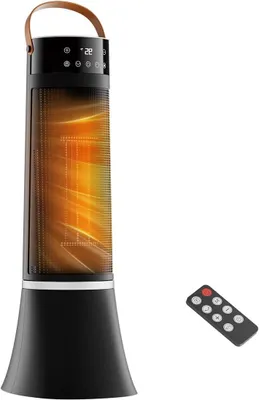 Immagine prodotto di Stufa portatile - Riscaldatore elettrico - Per riscaldare ambienti - Modalità ECO a basso consumo energetico - Potenza 2000W - Colore nero
