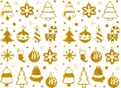 Produktbild von Oblique Unique 84 Weihnachts Sticker Glitzernd Aufkleber für Weihnachten Geschenk Deko - Weihnachten Mix gold
