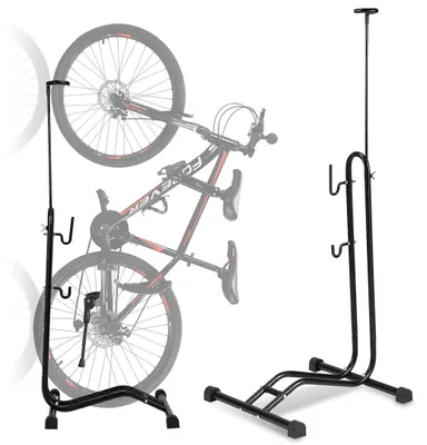 Immagine prodotto di Portabiciclette Eikuavons 3 in 1, regolabile in altezza, 18-27,5 pollici, per garage, in metallo, nero