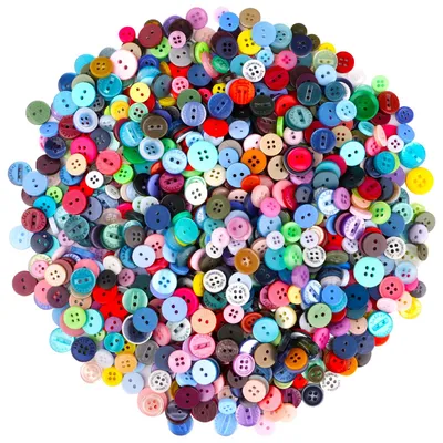 1000 bunte runde Harz-Knöpfe, 7–15 mm, für Nähen & Basteln