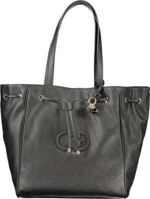 Produktbild von Elegante Damenhandtasche in Schwarz mit Kontrastdetails und Schlüsselanhänger