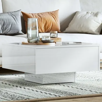 Produktbild von vidaXL Couchtisch Hochglanz-Weiß 60x60x31,5 cm Holzwerkstoff