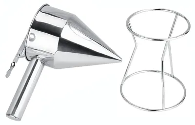Backtrichter-Dispenser aus Edelstahl mit Ständer, 13 cm