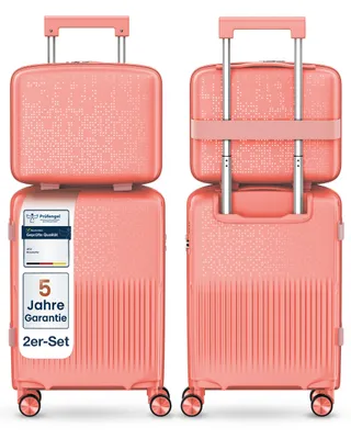 Obrázok produktu pre 4FLY Pixel PP Hartschalenkoffer 16,20 Zoll Kofferset – 2er Set – Korallen Pink