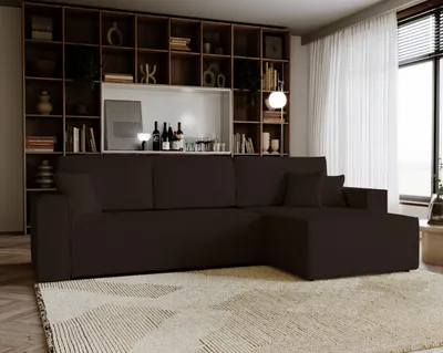 Produktbild von Ecksofa mit Schlaffunktion Amalia L - Ecksofa Cord -RECHTS, Ecksofa Braun, L-Form, Schlafsofa, Ecksofas schlaffunktion Braun, Eckcouch