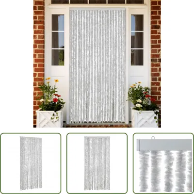 Produktbild von The Living Store Fliegenvorhang Grau 90x200 cm Chenille