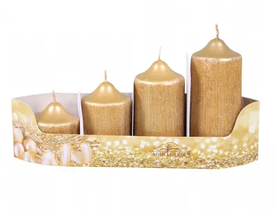 Obrázok produktu pre Nohel Záhradné adventné sviečky PEGAS d4,5x5,7,9,11cm 4ks