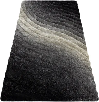 Zdjęcie produktu dla Dywan shaggy FLIM 006-B1 nowoczesny, Fale - Strukturalny,  szary 120x160 cm