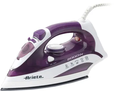 Produktbild von Ariete 6235/00, Trocken- & Dampfbügeleisen, Keramik-Bügelsohle, 2 m, 140 g/min, Weiß, Violett, 25 g/min