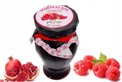 Produktbild von Physis Of Crete Granatapfel-Himbeer-Marmelade 250g Natürlicher Fruchtgenuss