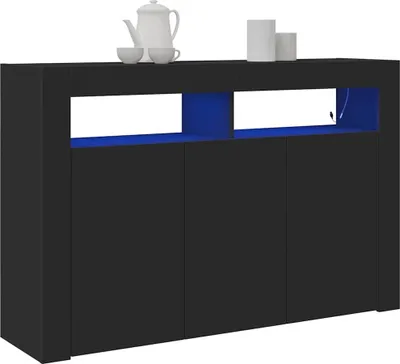 Image de vidaXL Sideboard Noir 116 x 30 x 75 cm Bois composite
