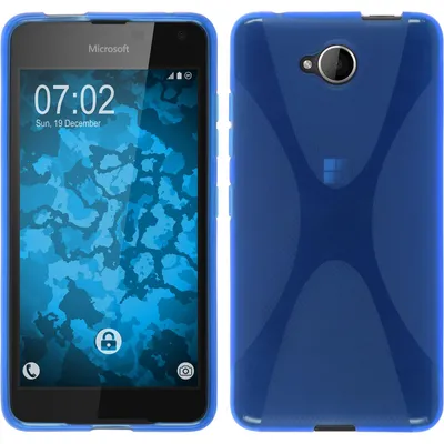 Produktbild von PhoneNatic Case kompatibel mit Microsoft Lumia 650 - blau Silikon Hülle X-Style + 2 Schutzfolien