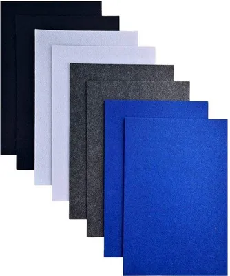 Obrázek produktu pro Filc o tloušťce 2 mm, 8 kusů, 20 x 30 cm, šedobílý, samolepicí