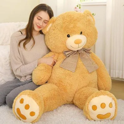 Productafbeelding van Famanu XXL Knuffelbeer, 120 cm - Lichtbruin, pluche knuffel voor kinderen en volwassenen