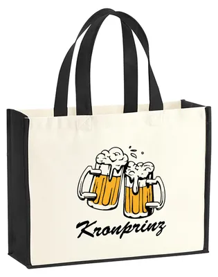 Produktbild von Huuraa Jutetasche Kronprinz Schützenfest 21 Liter Black Jute und Baumwolle Einkaufstasche Geschenkidee
