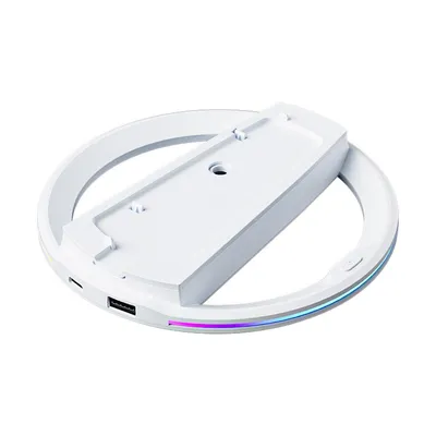 Produktbild von Kompatibel  PS5 Vertikalständer RGB, PS5 Slim / Pro, stabil, USB Hub, elegante Kühlung,Weiß
