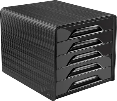 Obrázek produktu pro CEP Office Solution Schubladenbox Smoove schwarz/weiß DIN A4 mit 5 Schubladen