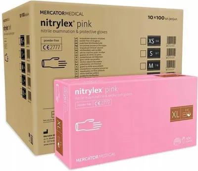 Zdjęcie produktu dla Rękawice Nitrylowe 100 szt. 10-XL Nitrylex Pink - 10 szt.