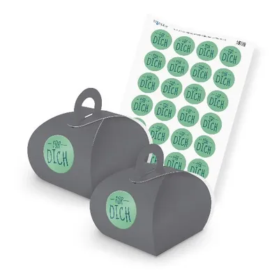 Produktbild von itenga SET FÜR DICH (Motiv 9) 24x Geschenkschachtel mit Griff grau + Stickerboge
