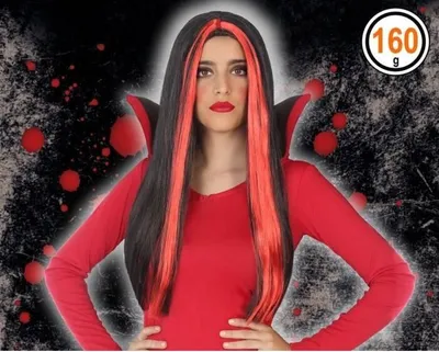Produktbild von Atosa Lea Morena Lange Vampiresa Perücke Rot  Rot One Size