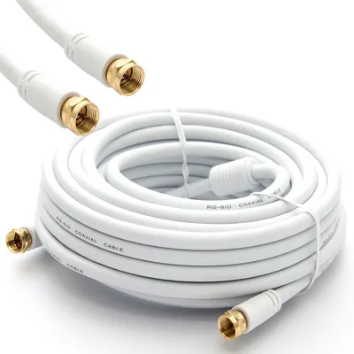 Produktbild von PremiumX 20m SAT TV Antennenkabel F-Anschlusskabel mit Mantelstromfilter Weiß