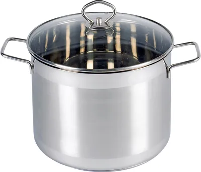 Produktbild von Krüger 102024MA Manhattan Kochtopf, 7,5 l, 24 cm, mit Glasdeckel, induktionsgeeignet, silber
