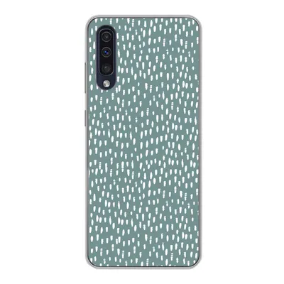 Produktbild von MuchoWow® Handyhülle Schutzhülle Hülle für Samsung Galaxy A30s Polka dots - Weiß - Grün Silikon Softcase Handy Hülle - Karteninhaber
