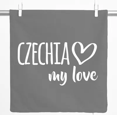 Produktbild von Huuraa Kissenbezug Czechia my love 40x40cm Steel Grey Baumwolle Dekokissenbezug Geschenkidee