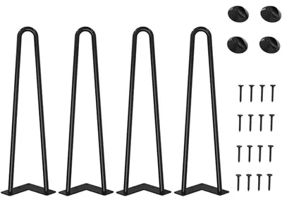 Immagine prodotto di Gambe per tavolo a forcina Metallo Nero 41 cm Set da 4