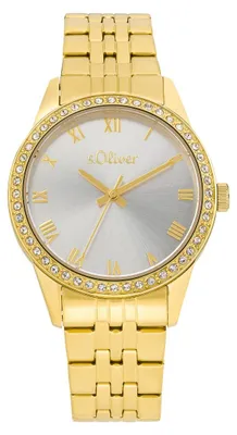 Produktbild von s.Oliver Damen Uhr Armbanduhr Edelstahl IP Gold 2035433