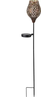 Produktbild von HI LED Solar Gartenstecker aus Metall 12,5x86cm