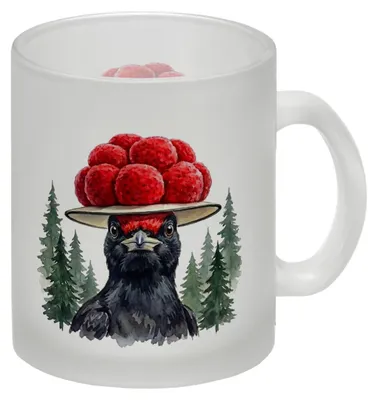 Produktbild von Schwarzspecht mit Bollenhut Glas Tasse Schwarzwald Motiv