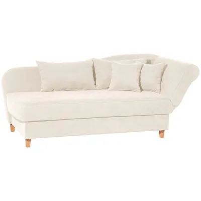 Produktbild von Max Winzer Recamiere mit Armteil rechts klappbar Selma - Velourstoff creme - Maße: 190 / 210 x 88 x 82 cm