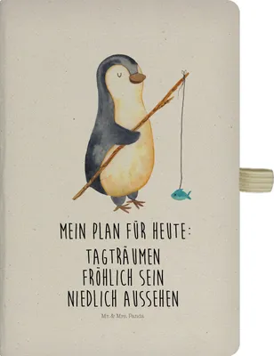 Produktbild von Mr. & Mrs. Panda Kladde Pinguin Angler - Transparent - Geschenk, notizbuch, Angeln, Plan, Neustart, Tagebuch, Schreibbuch, Urlaub, Journal, Fischer, Motiviert, A5