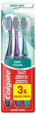 Produktbild von COLGATE - Zahnbürste 360 Deep Clean Medium – entfernt Bakterien – die Interdenta