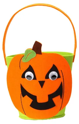 Produktbild von Halloween Körbchen aus Filz ";Kürbis"; für den Tirck or Treat