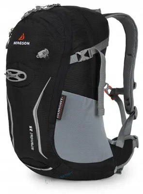 Produktbild von Bergson Arendal 25L Trekkingrucksack mit Belüftung und Regenhülle, Schwarz