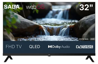 Produktbild von SABA SA32Z1QF QLED Fernseher 32 Zoll Smart TV webOS Full HD Auflösung Triple-Tuner Bluetooth 2026