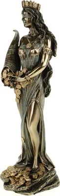 Produktbild von Römische Göttin Fortuna 19 cm bronziert Figur Glück Glückspiel