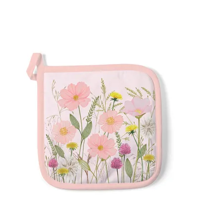 Imagen del producto de Paños de cocina de 20x20 cm, diseño floral, colores pastel, rosa