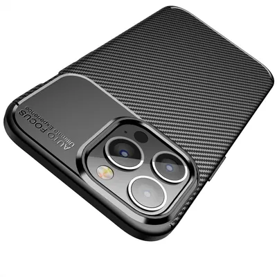 Produktbild von iPhone 13 Pro Max Hülle AVANA Schutzhülle Silikon Slim Case Schwarz Carbon Optik