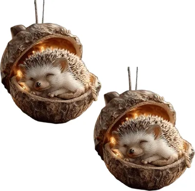 Produktbild von Waldtier-Eichel-Ornamente, Acryl, gemütliche Tannenzapfen-Tiere, Weihnachtsschmuck, 2D-Waldtiere, Hängedekoration, rustikale Heimdekoration für Tierliebhaber