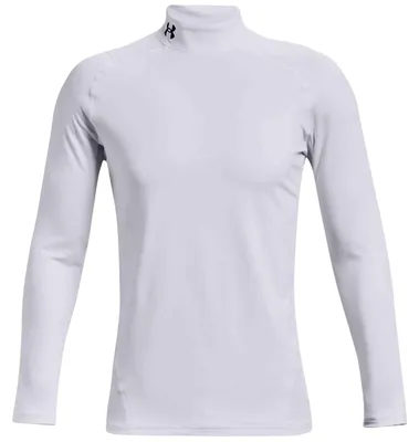 Produktbild von Under Armour ColdGear Fitted Mock für Herren, Erwachsener, Männlich, Weiß, Überziehhemd, Einfarbig, White / Black - 100