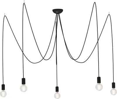 Produktbild von Spid Pendelleuchte 5-flammig in Spinnenform Schwarz Rund, Zylindrisch