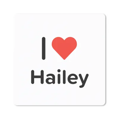 Produktbild von MuchoWow® Mauspad Mousepad Ich liebe - Hailey - Mädchen 20x20 cm - Mousepads - Maus Mat - Pad - Mausunterlage - Desk Mat - Bureauartikeln