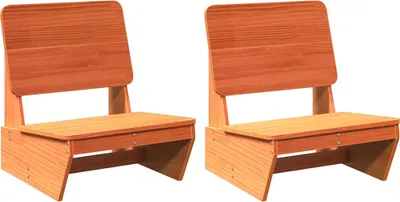 Produktbild von vidaXL Gartenstühle 2 Stk. Wachsbraun 60x64x70,5 cm Massivholz Kiefer