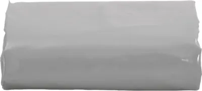 A gray tarp is shown lying flat against a white background.
