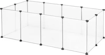 Obrázek produktu pro Výběh pro štěňata nebo králíky - robustní, průhledná konstrukce - bezpečný pro domácí zvířata - ideální pro vnitřní použití - moderní design - 140 x 72 x 46 cm
