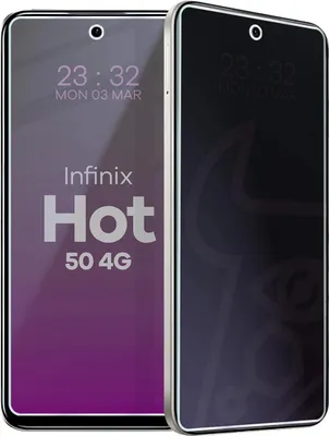 Produktbild von Hybridglas mit Privatschutzfilter für Infinix Hot 50 4G, Bizon Glass Mule Shadow, Matt