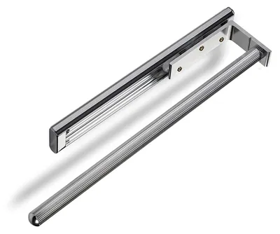 Produktbild von Aluminium Handtuchhalter TED 1-armig Chrom poliert (325-487 mm, ausziehbar) Teleskop-Handtuchauszug für Bad oder Küche